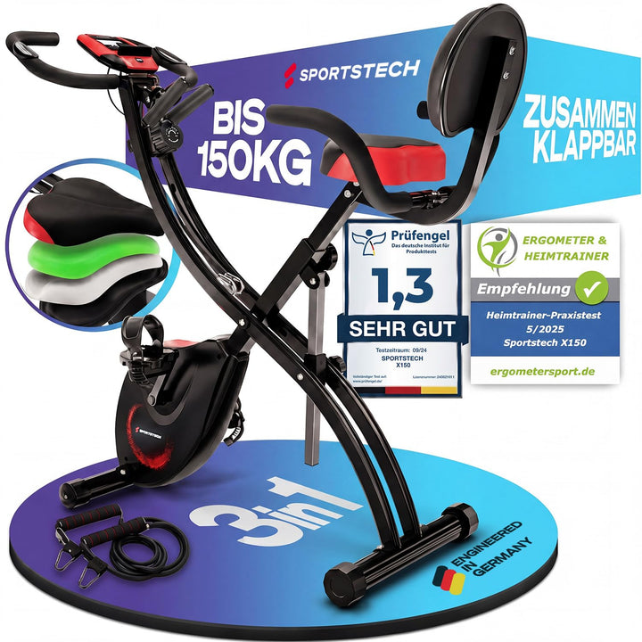 Fitness Fahrrad + Sportstech Live App mit Live- & On Demand-Kursen für Full Body Workout-Erlebnis |