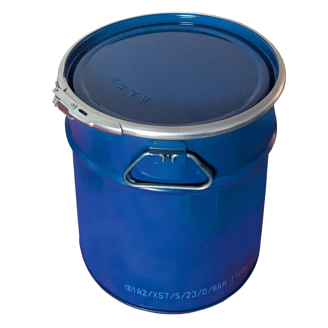 Hemeyer Stahlfass 30 Liter Hobbock Deckelfass Metall Blechfass Mülleimer Behälter Kübel mit 2 Seitli