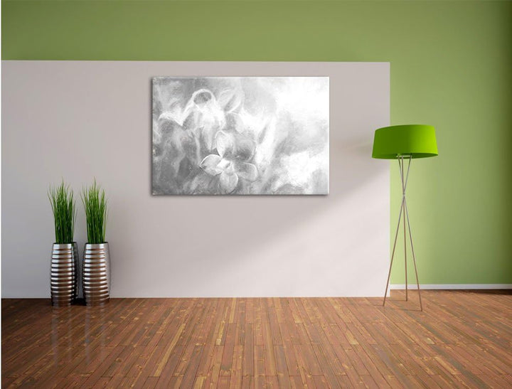 Pixxprint Lilane Lavendelblumen Kunst als Leinwandbild/Grösse: 100x70 / Wandbild/Kunstdruck/fertig b