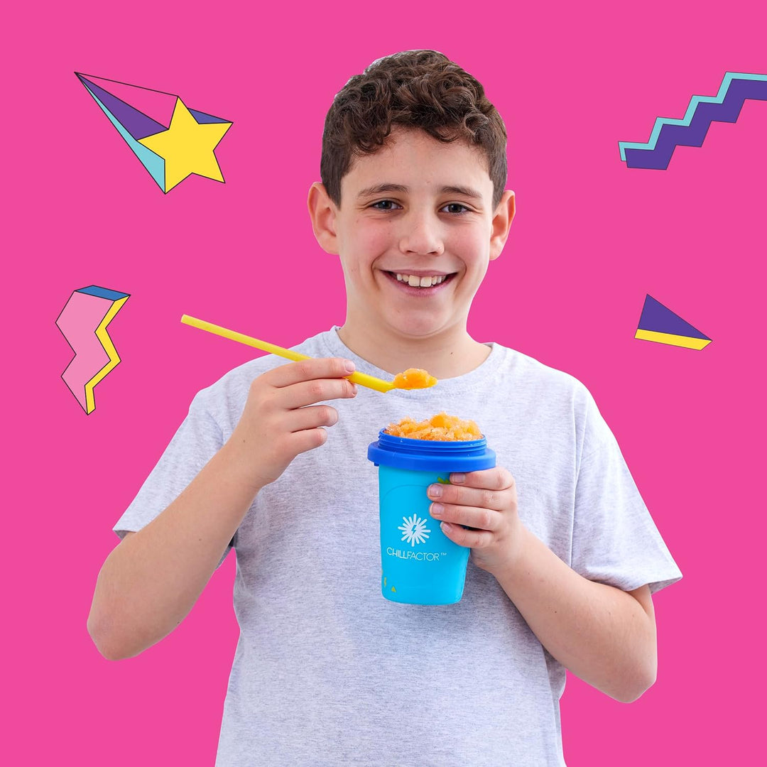 Chill Factor Color Shock Slushy Maker Totally Cool Blue - Wiederverwendbarer Hausgemachte Slushy Squ