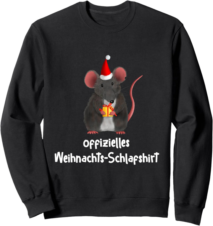 Ratte Maus - Offizielles Weihnachts-Schlafshirt (D010-1206A) Sweatshirt