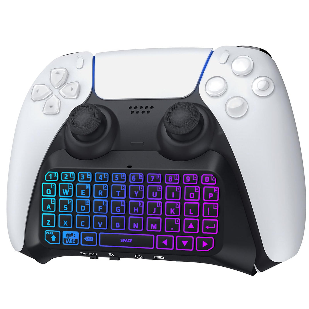 TiMOVO Mehrfarbig RGB-Hintergrundbeleuchtung Tastatur für PS5 Controller, Drahtlos Bluetooth Tastatu