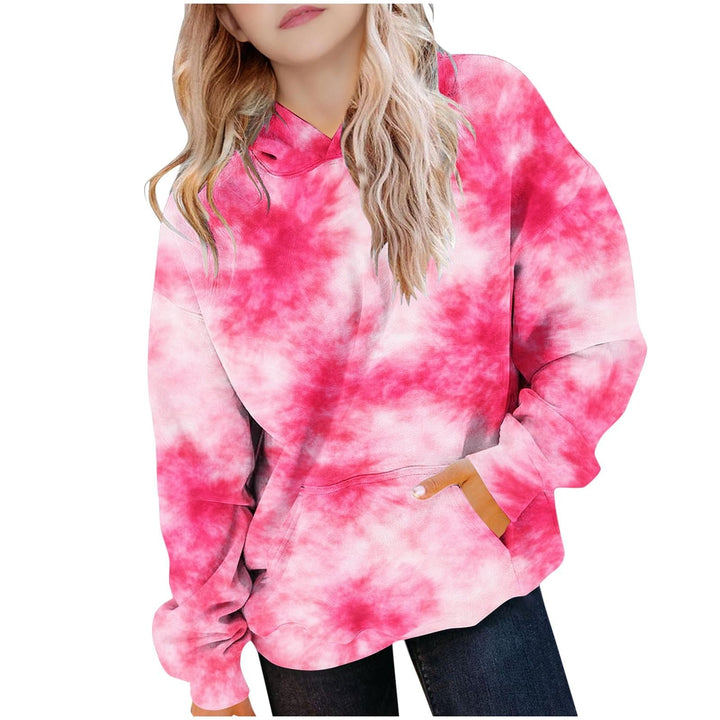 XINYUNZU Mädchen Kapuzenpullover Casual Hoodie Batik Sweatshirt mit Kapuze & Tasche Oberteile Langar