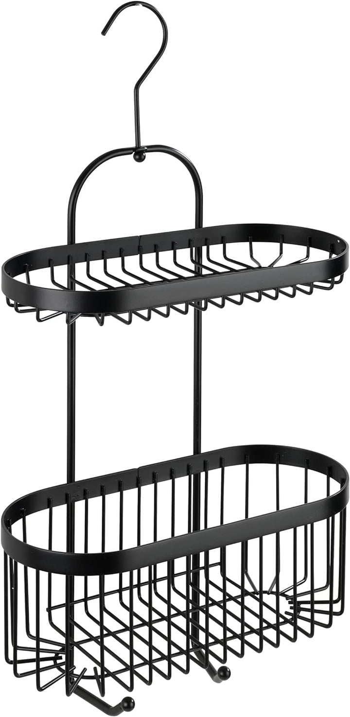 WENKO Bad-Caddy Classic Plus Black - Duschregal, Wandkorb mit hochwertigem Rostschutz, Stahl, 26.5 x