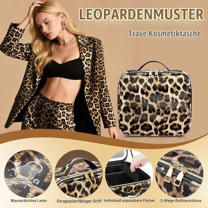 Reise-Makeup-Tasche Kosmetiktasche Make up Organizer Tasche mit grossen beleuchteten Spiegel 3 Farbe