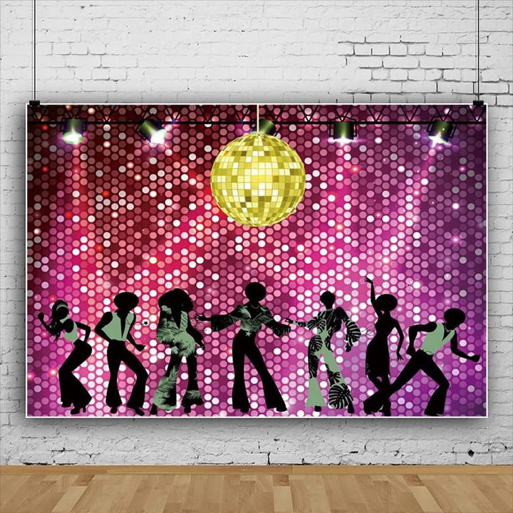 Renaiss 1.8x1.2m Disco Party Hintergrund Glänzende Neon Nacht 70er 80er 90er Disco Fieber Tänzer Fot