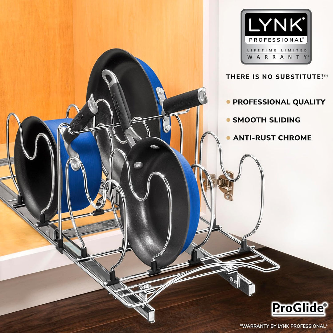Lynk Professioneller Kochgeschirr-Organizer, ausziehbarer Schrank, Regal, 28 x 53 x 27 cm, Chrom 11
