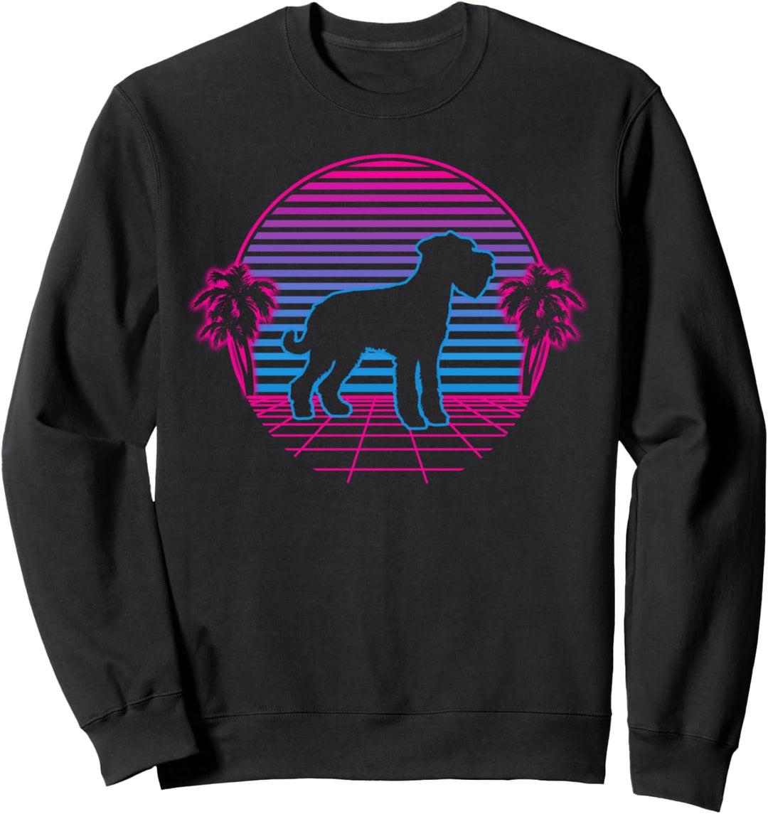 Schnauzer Hund Welpe Retro Vintage Sunset Sweatshirt