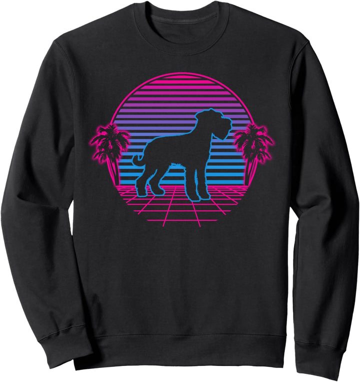 Schnauzer Hund Welpe Retro Vintage Sunset Sweatshirt