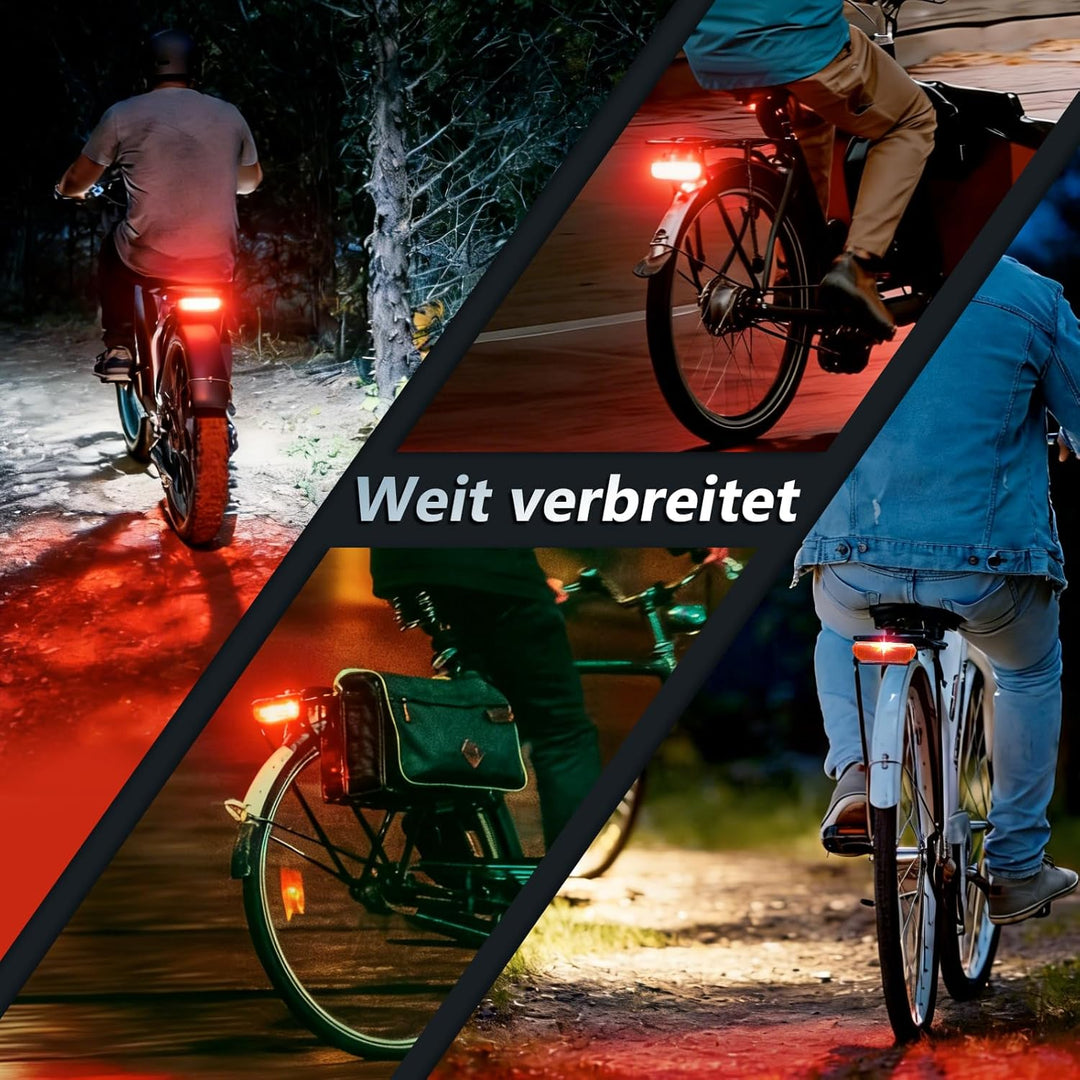 Led Fahrrad Rücklicht mit Bremslichtfunktion, USB-C Aufladbar | StVZO Zulassung Fahrradlicht Hinten,