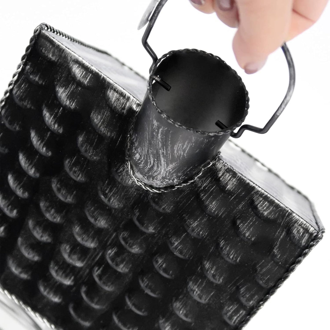 Dekovita 50cm Metall-Laterne Lichthaus - Gartenlaterne mit Glas-Scheiben - Windlicht Haus Deko-Later