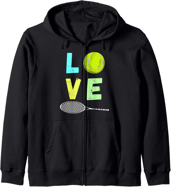 Liebe Tennisschläger Grafik Tennis Geschenk Kapuzenjacke