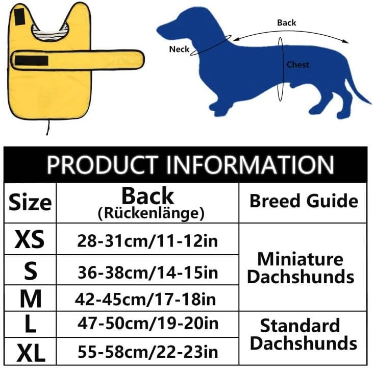 Geyecete Hunde Regenmantel,Einstellbar Wasserdicht Hundejacke für Dackel,Regenmantel mit reflektiere