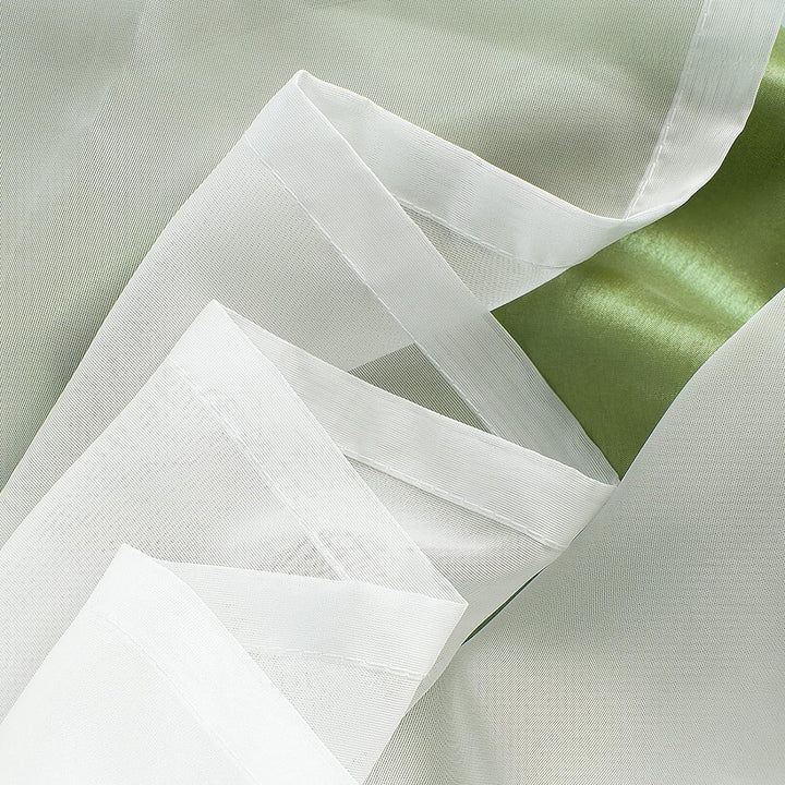 SIMPVALE Voile Curtains Panel Semi Transparent Sheer Window Net Curtains Floral Embroidered Drape wi