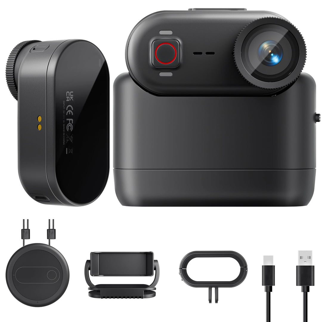 4K 30FPS Vlog Kamera, 64GB POV-Kamera, 10m wasserdicht Bodycam, Mini-Action cam mit 6 Achsen Stabili