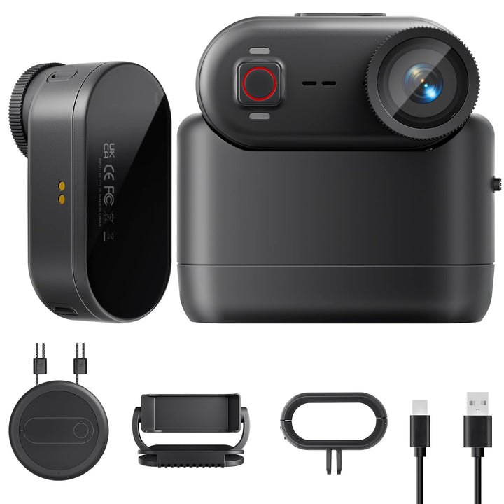 4K 30FPS Vlog Kamera, 64GB POV-Kamera, 10m wasserdicht Bodycam, Mini-Action cam mit 6 Achsen Stabili