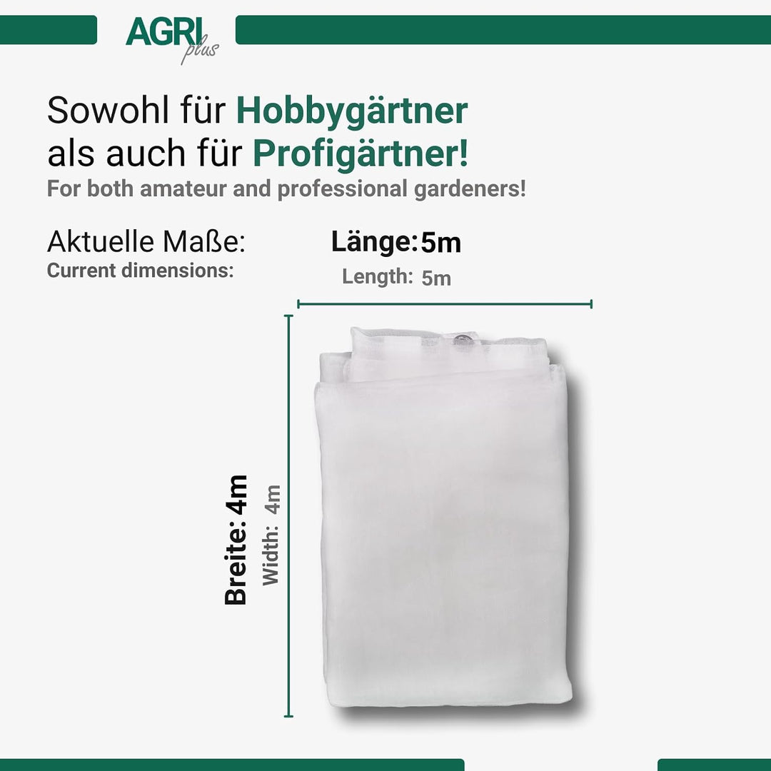 AGRI plus Teichnetz mit Ösen I 4 x 5 m I Verschiedene Masse I Engmaschiges Netz 0,8 x 0,8 mm I Teich