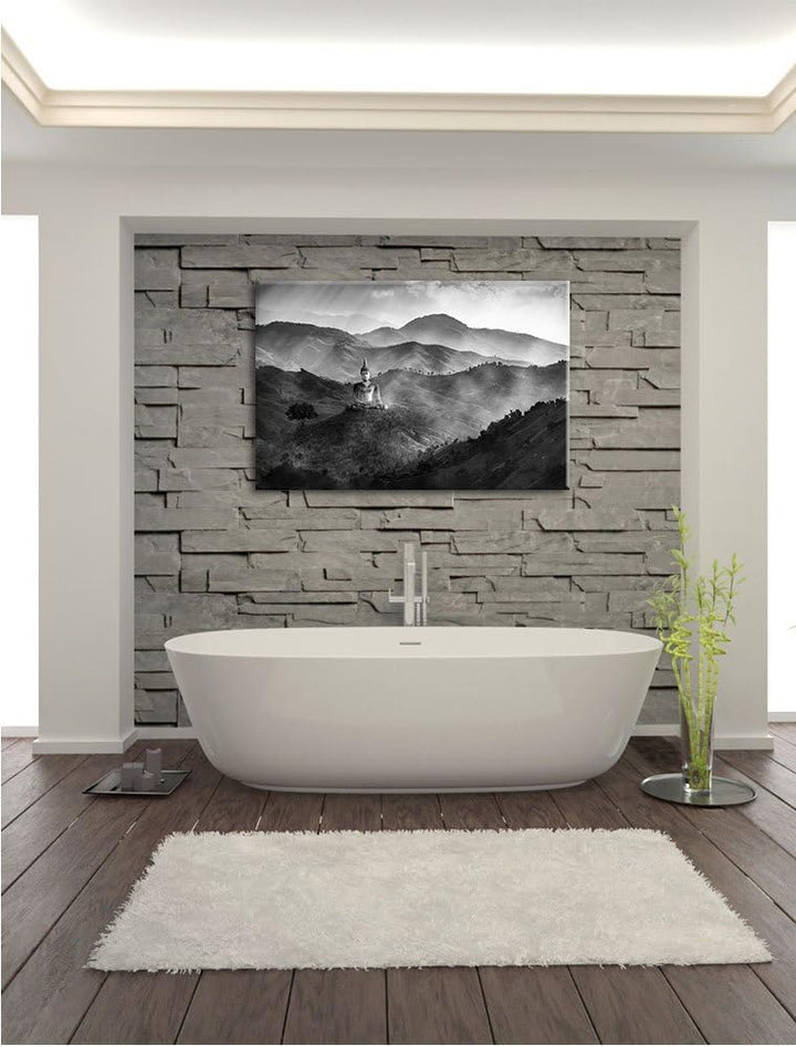 Pixxprint Buddha als Leinwandbild/Grösse: 100x70 / Wandbild/Kunstdruck/fertig bespannt, 100x70