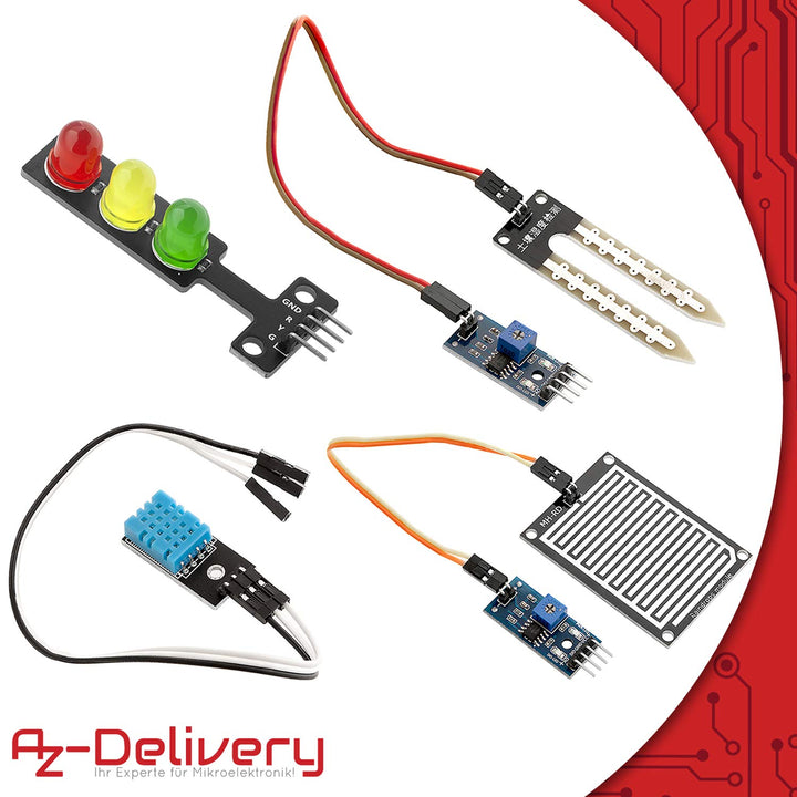 AZDelivery 5 x 16 in 1 Kit Zubehörset mit Sensoren und Modulen kompatibel mit Arduino und Raspberry