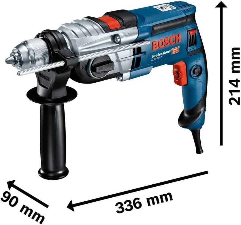 Bosch Professional Schlagbohrmaschine GSB 20-2 (Leistung 850 Watt, Leerlaufdrehzahl 3.000 min-1, mit