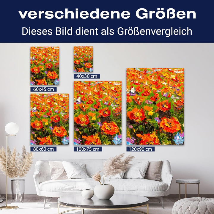wandmotiv24 Leinwandbild Malerei, 60x45cm, Hochformat, Blumen, Tulpen, Deko, Bilder auf Leinwand, Wa