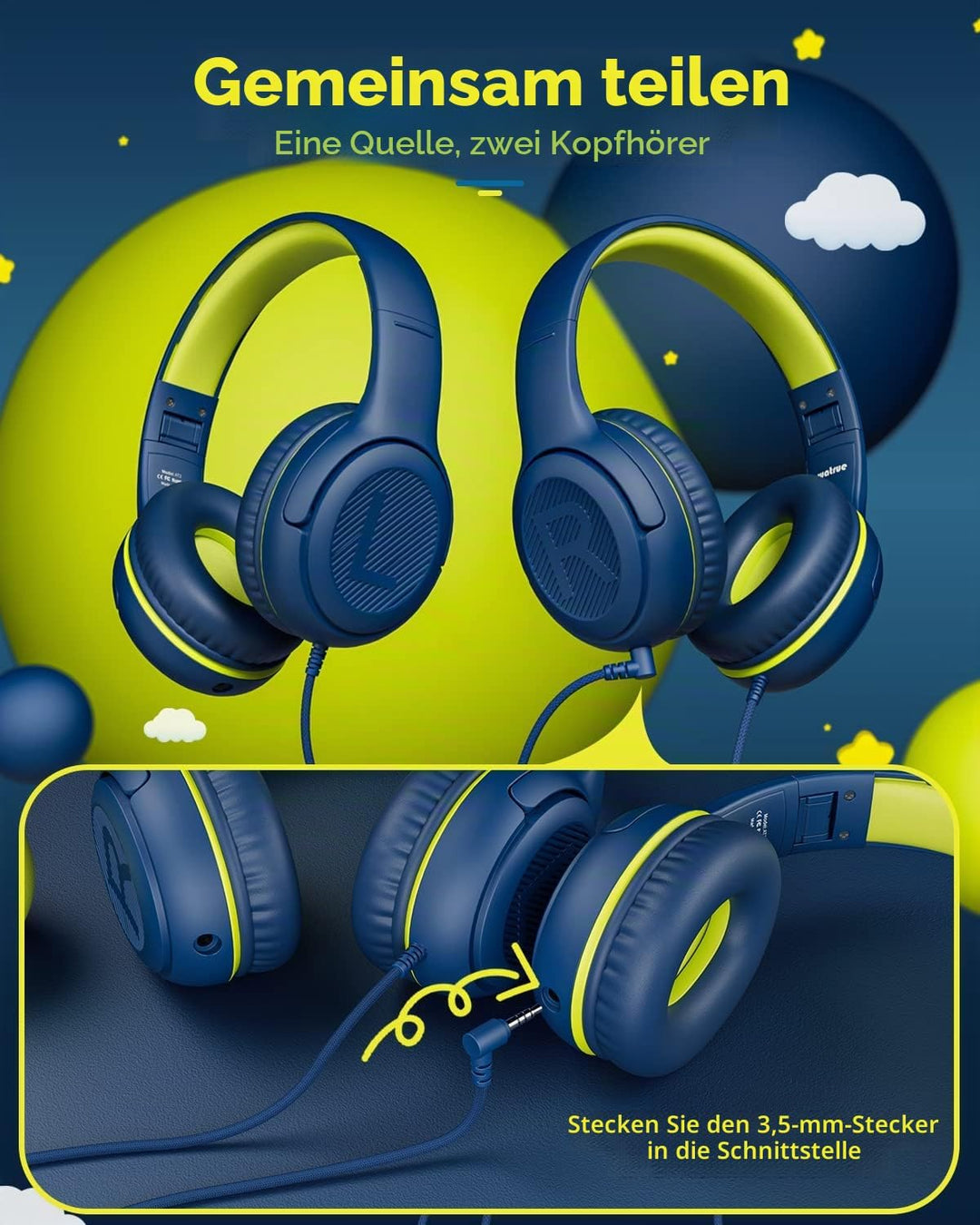 Kinder Kopfhörer für die Schule Kleinkind verkabelt mit Mikrofon Plug in Bulk Jungen Headset Mädchen