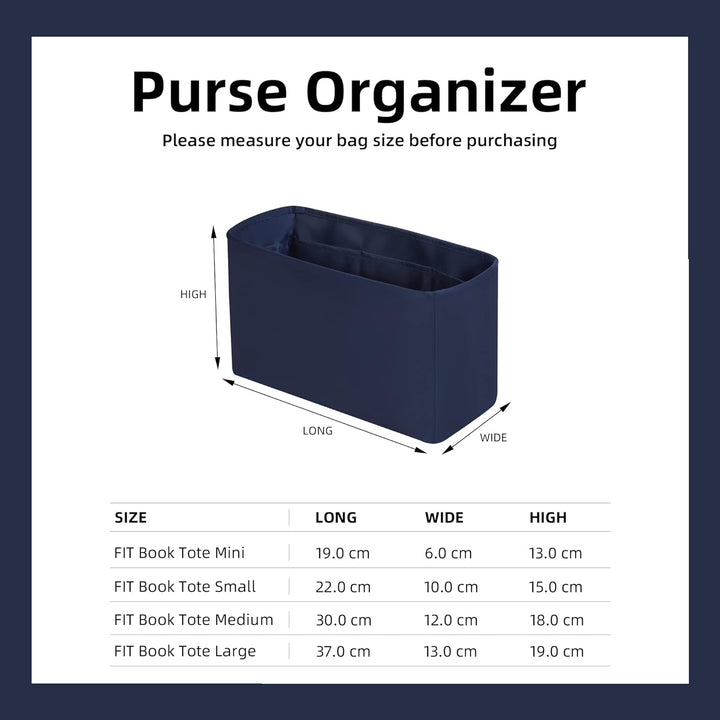 DGAZ Taschen Organizer Einsatz, Seide Taschenorganizer für Dior Book Tote Mini/S/M/L Tasche, Seidige