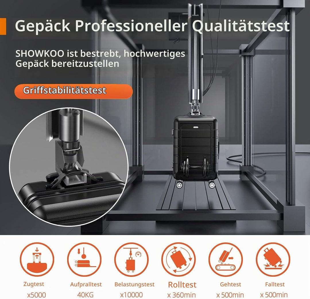 SHOWKOO Koffer Mittelgross Hartschale Leicht ABS+PC Erweiterbar Reisekoffer Kabinen Haltbar Handgepä