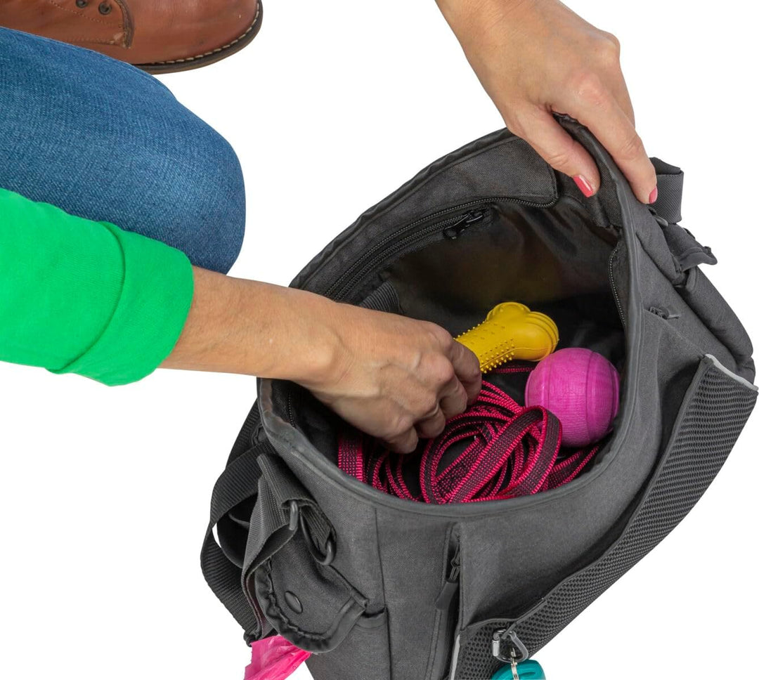 TRIXIE Gassi- und Leckerli-Tasche, 34 × 29 × 9 cm, anthrazit