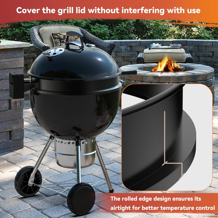 onlyfire Rotisserie Grillspiess Set mit DC Grillmotor und Adapter, Drehspiess für Weber 57cm Kettle