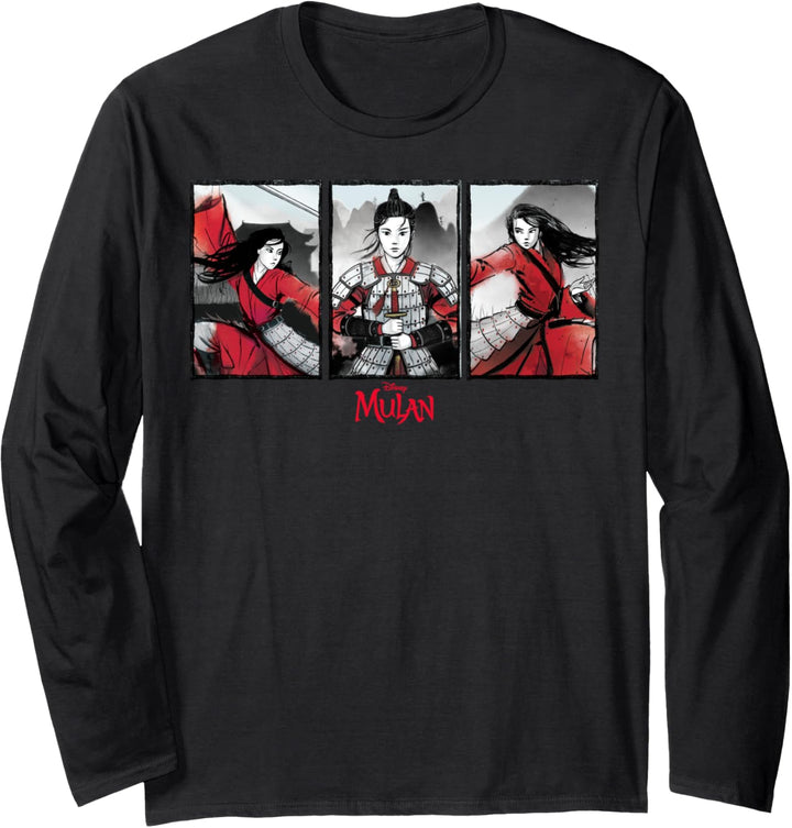 Disney Mulan Live Action Watercolor Panels Langarmshirt