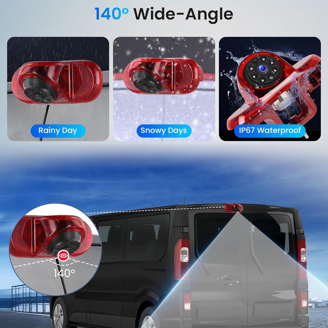 Hodozzy Hochmontierte Bremslicht Rückfahrkamera für Renault Trafic/Opel Combo/Opel Vivaro 2001-2014