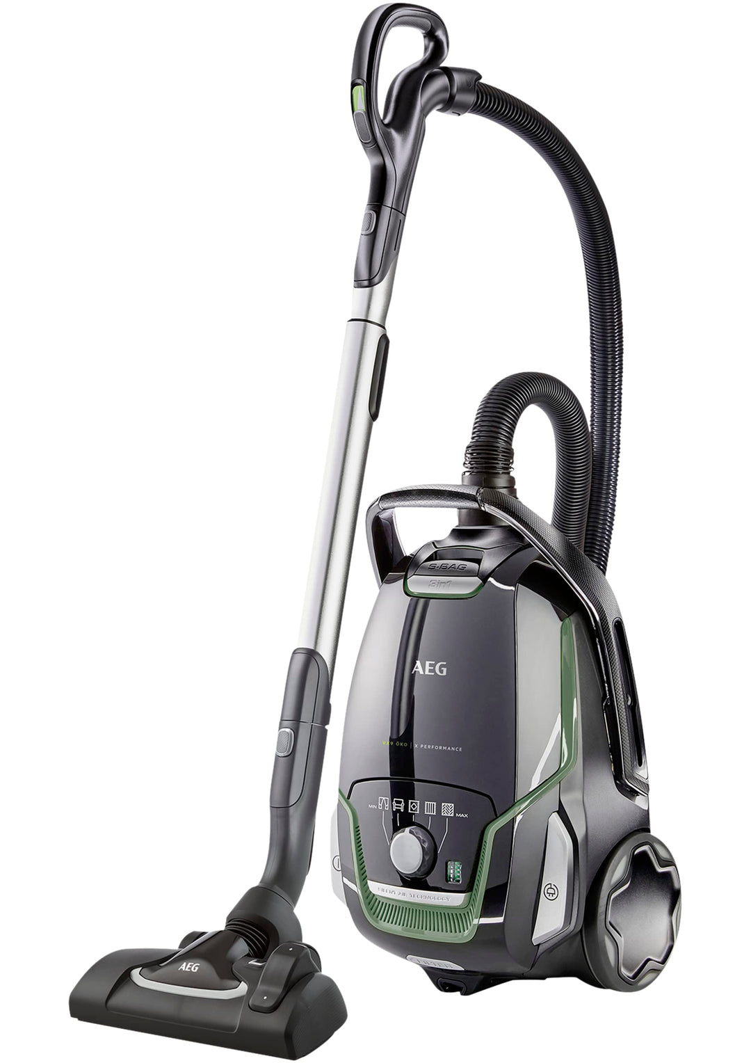 AEG VX9-2-ÖKO Staubsauger mit Beutel / 70% Recyclingmaterial / inkl. Zusatzdüsen / 12 m / 850 Watt /