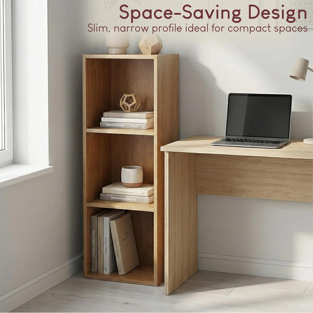 Vida Designs Oxford Bücherregal mit 3 Ebenen, würfelförmig, Eiche, Holz-Regaleinheit für Büro, Wohnz