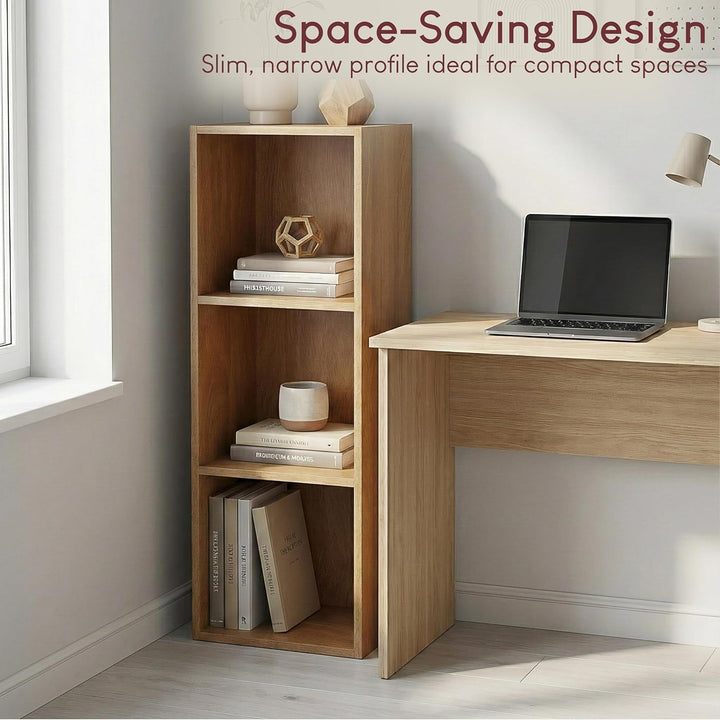 Vida Designs Oxford Bücherregal mit 3 Ebenen, würfelförmig, Eiche, Holz-Regaleinheit für Büro, Wohnz