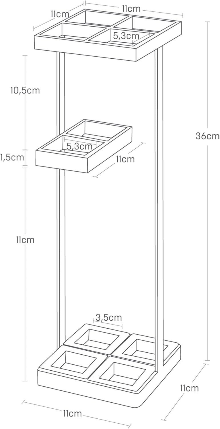 Tower Umbrella stand - black Schwarz, Schwarz