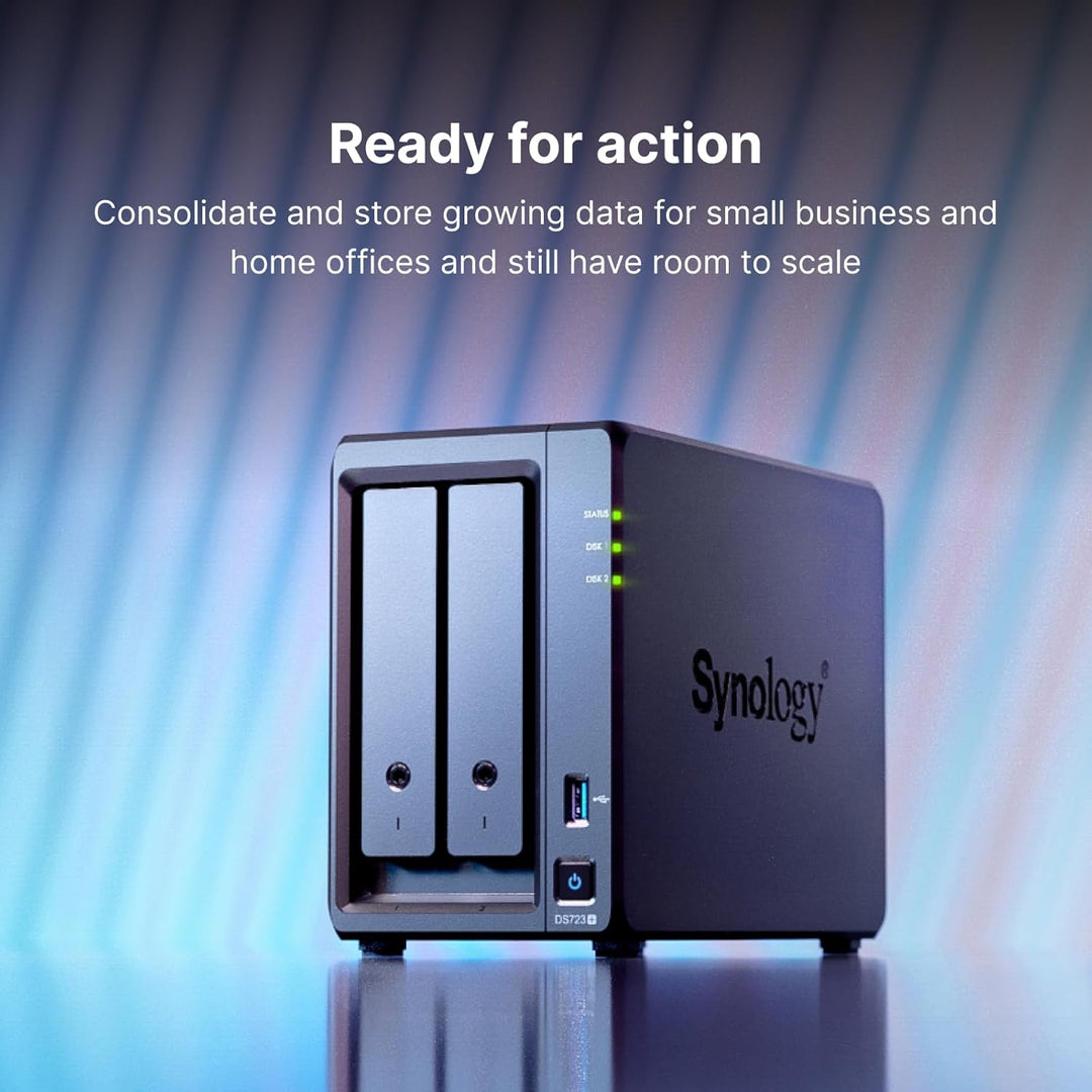 Synology 2-Bay DiskStation DS723+ (Festplattenlos) 2-bay; 2GB DDR4 DS723+ DiskStation, 2-bay; 2GB DD