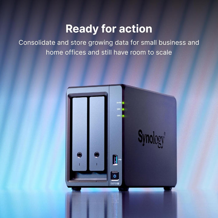 Synology 2-Bay DiskStation DS723+ (Festplattenlos) 2-bay; 2GB DDR4 DS723+ DiskStation, 2-bay; 2GB DD