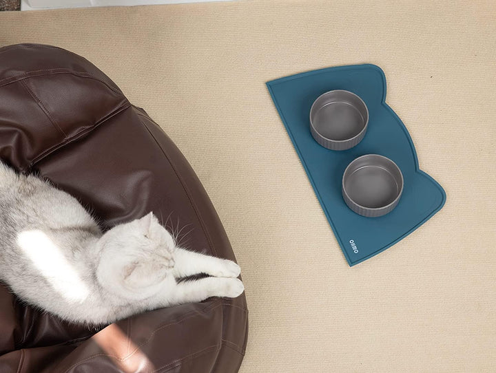 OHMO Napfunterlage für Kleine Hunde und Katze, Unterlage für Katzennapf, rutschfeste Futterunterlage
