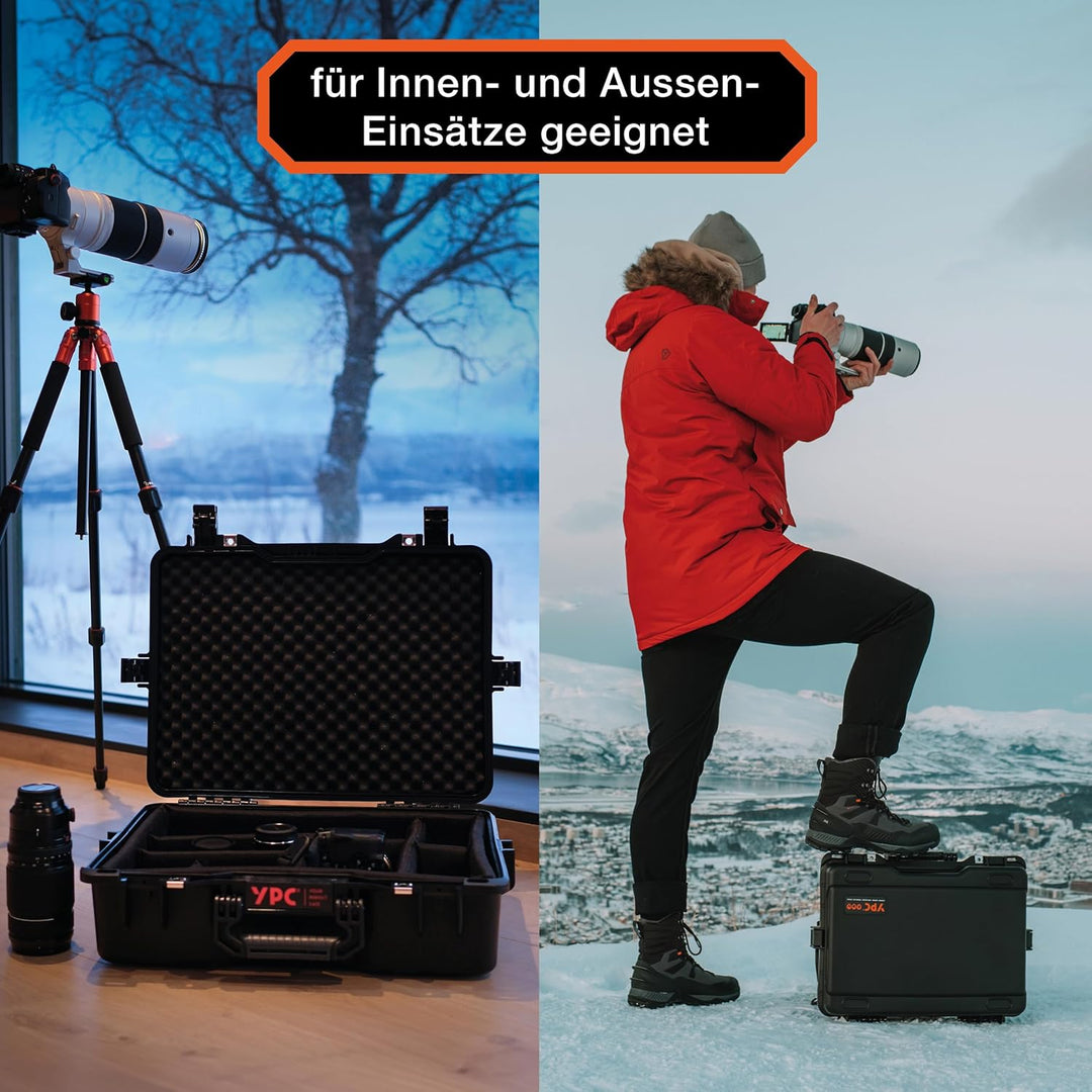 YPC Xplorer Case XL – 53cm x 40cm x 18cm Outdoor Case, Fotokoffer gepolstert wasserdicht, Kamera Kof