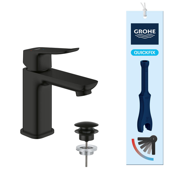 GROHE Dice, energiesparende Waschtischarmatur, Kaltwasser in Mittelstellung (Wasserhahn für das Bad,