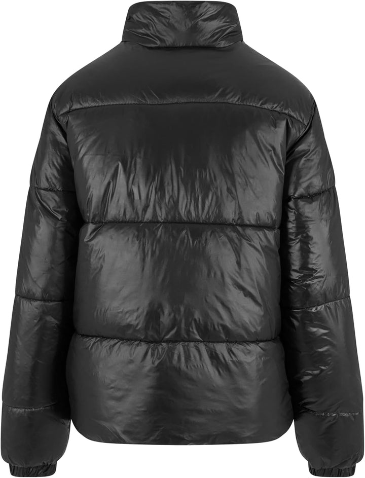 Urban Classics Ladies Recycled Short Shiny Puffer Jacket XS Schwarz, XS Schwarz