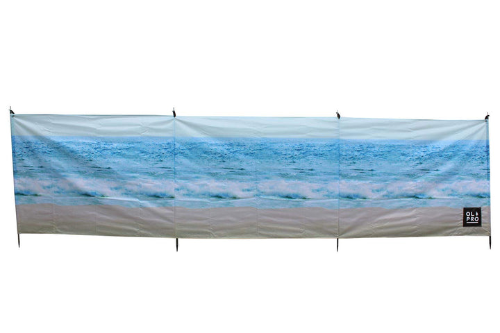 OLPRO Outdoor Leisure Products Steel Compact Windschutz – 4-polig, kompakt, gemustert, Windschutz bl