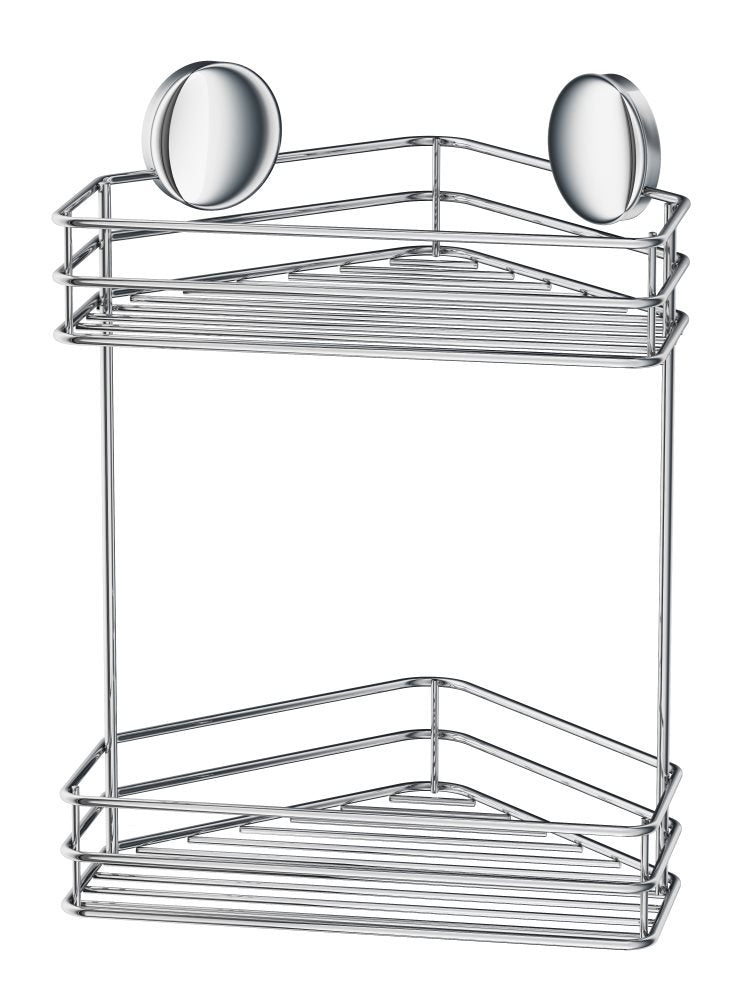 Smedbo Doppel Eck Dusche Korb Design selbstklebend aus verchromtem Edelstahl, silber