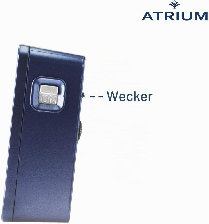 Atrium Funkwecker Analog Quarz ohne Ticken mit Licht und Snooze Leuchtzeiger blau A660-5
