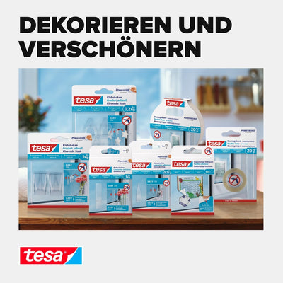 tesa Powerstrips DECO Haken SMALL im 3er Pack - Klebehaken für Deko an Glas und Spiegel - bis zu 200