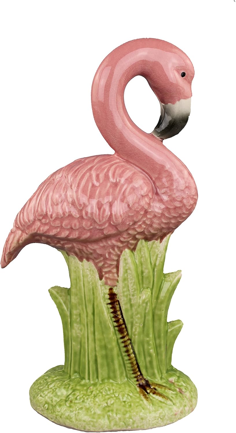 Pastel Tischvase Dekofigur Flamingo Blumentopf Origami Design Keramik Hohe nach Wahl (Figur Flamingo