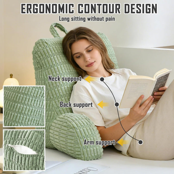 Lesekissen für Bett Und Sofa, Erwachsenensofa mit Rückenlehnenkissen, Sitzkissen mit Armlehne, Rücke