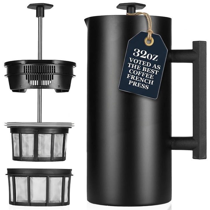 ESPRO – P6 French Press – doppelwandiger, isolierter Kaffee- und Teebereiter aus Edelstahl, 32 Unzen