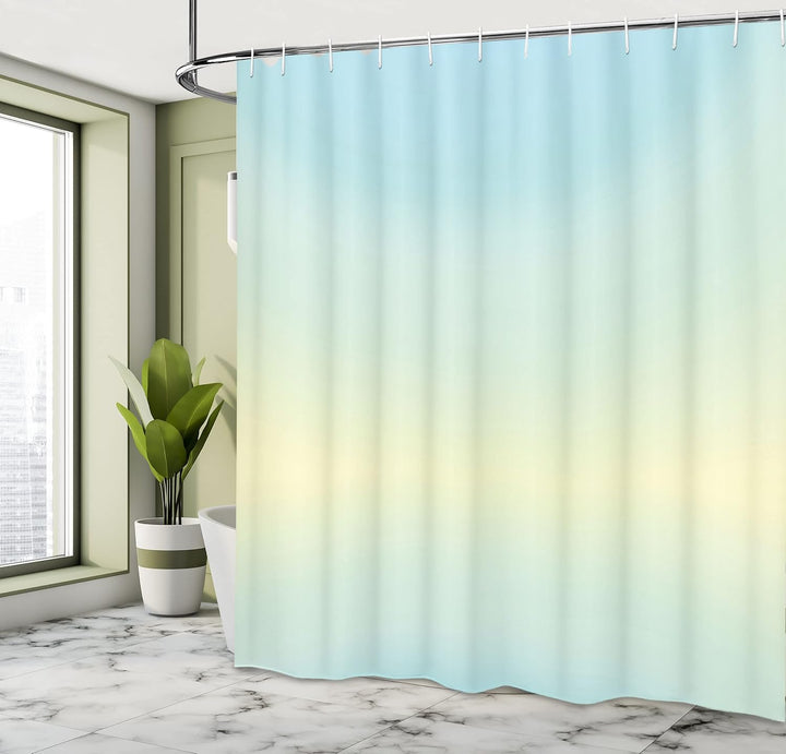ABAKUHAUS Baby blau Duschvorhang, Abstrakte Moderne Ombre, Stoffliches Gewebe Badezimmerdekorationss